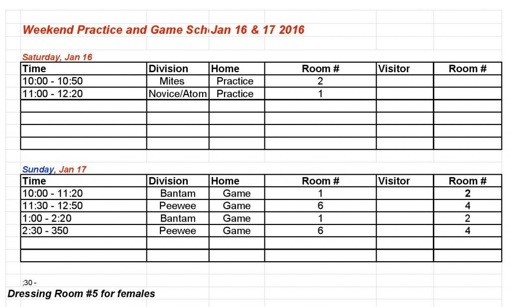 Jan 16 and 17th