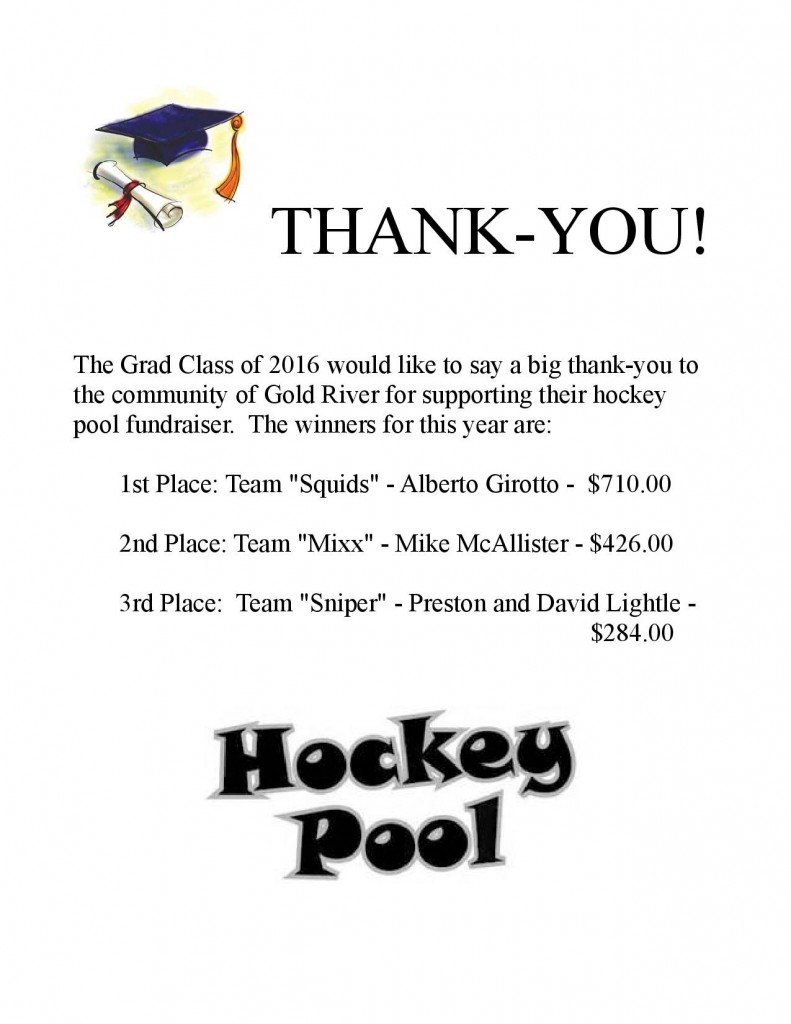 hockey pool fundraiser winners