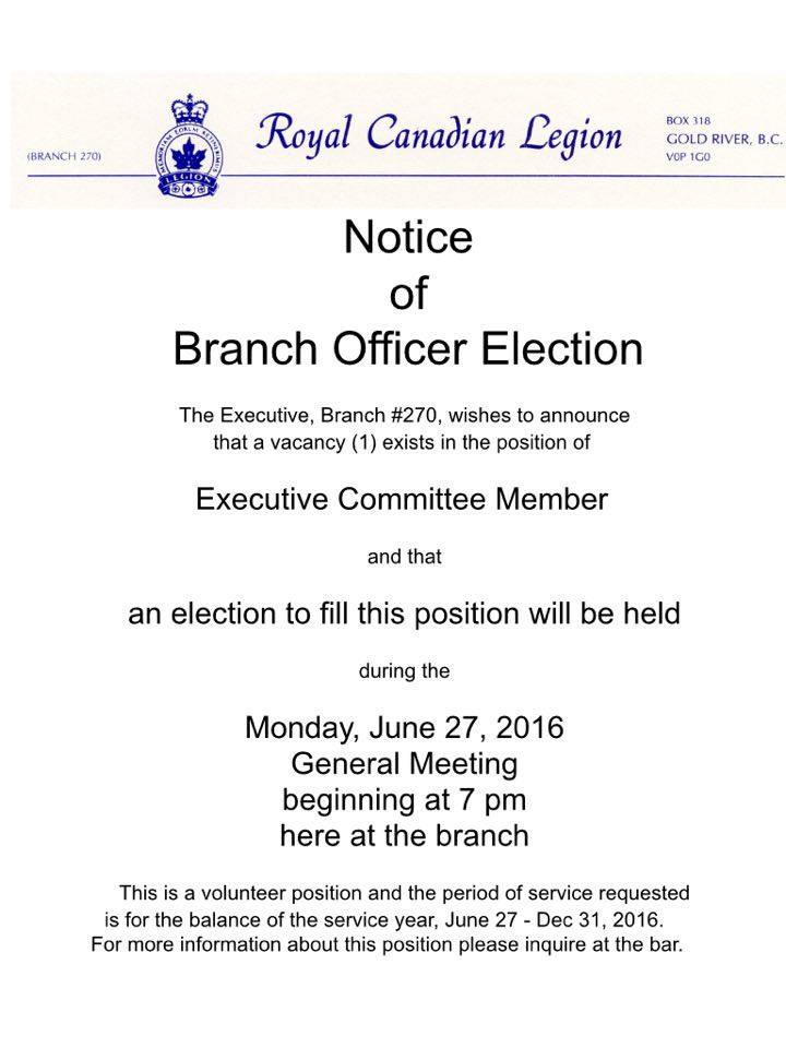Branch Officer Election