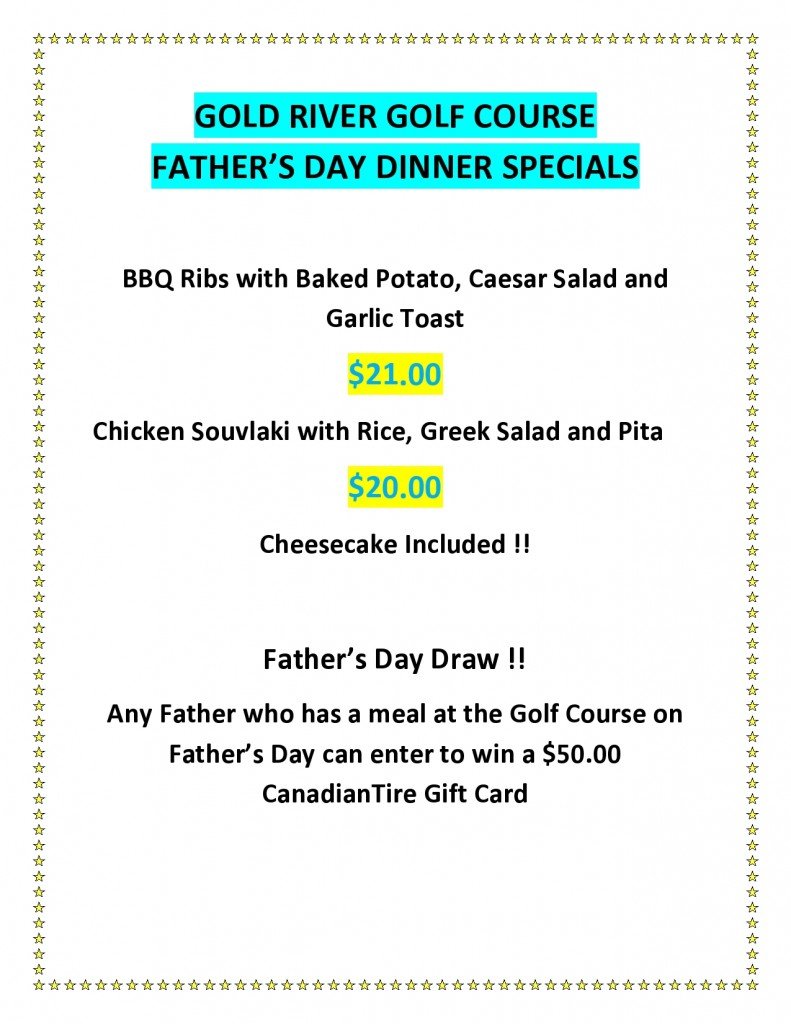 fathers day dinner specials