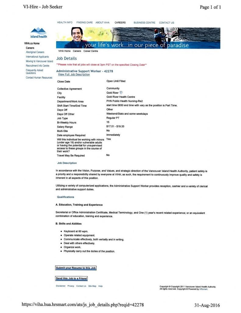 Administrative Support Worker